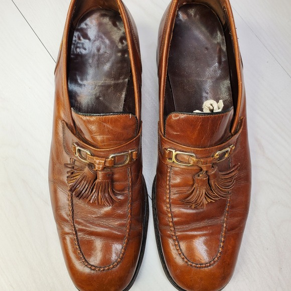 Florsheim Imperial Men's Size 12 Brown Leather Tassel Loafer Dress Shoes - Picture 4 of 16